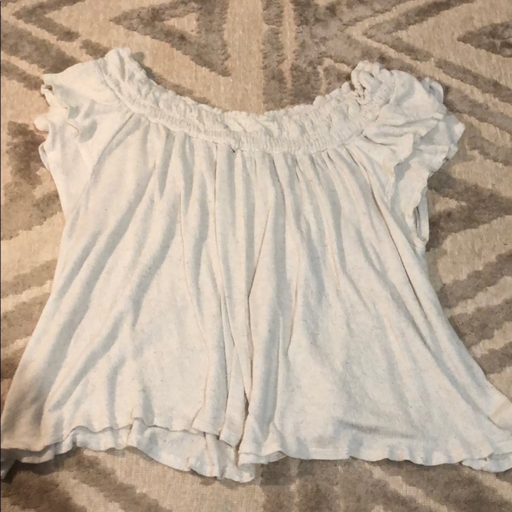 Cream beige off the shoulder top
